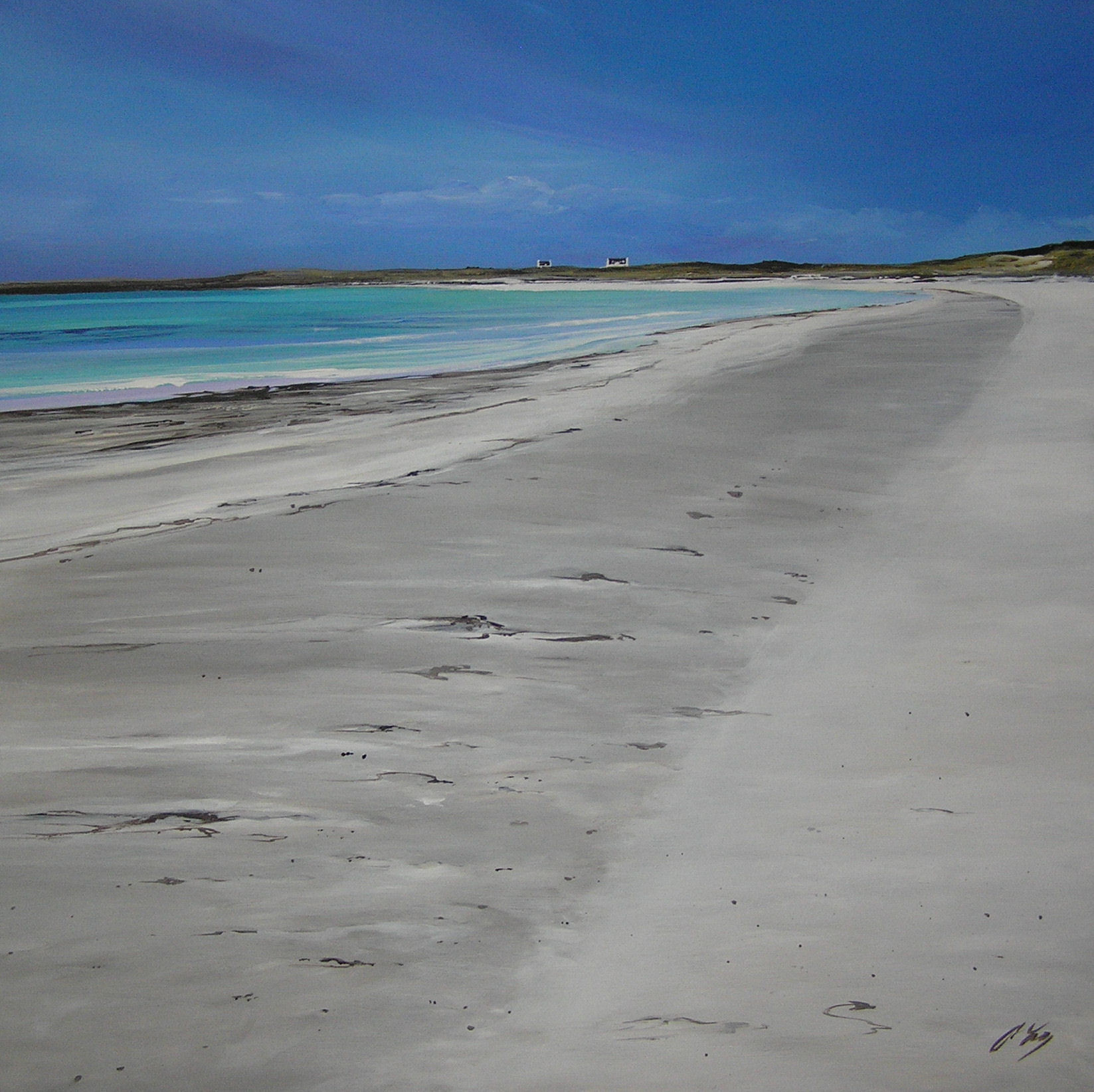 'Two Cottages, Tiree' by artist Allison Young